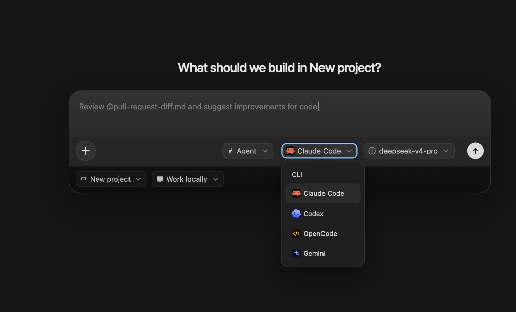Select a CLI in Agent mode