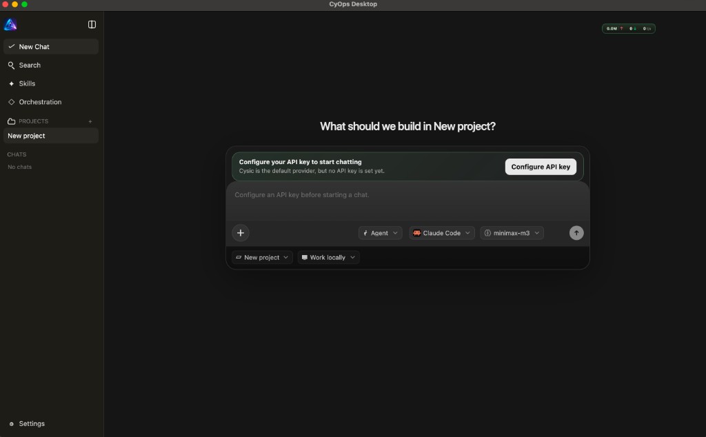 Configure API key prompt on first launch