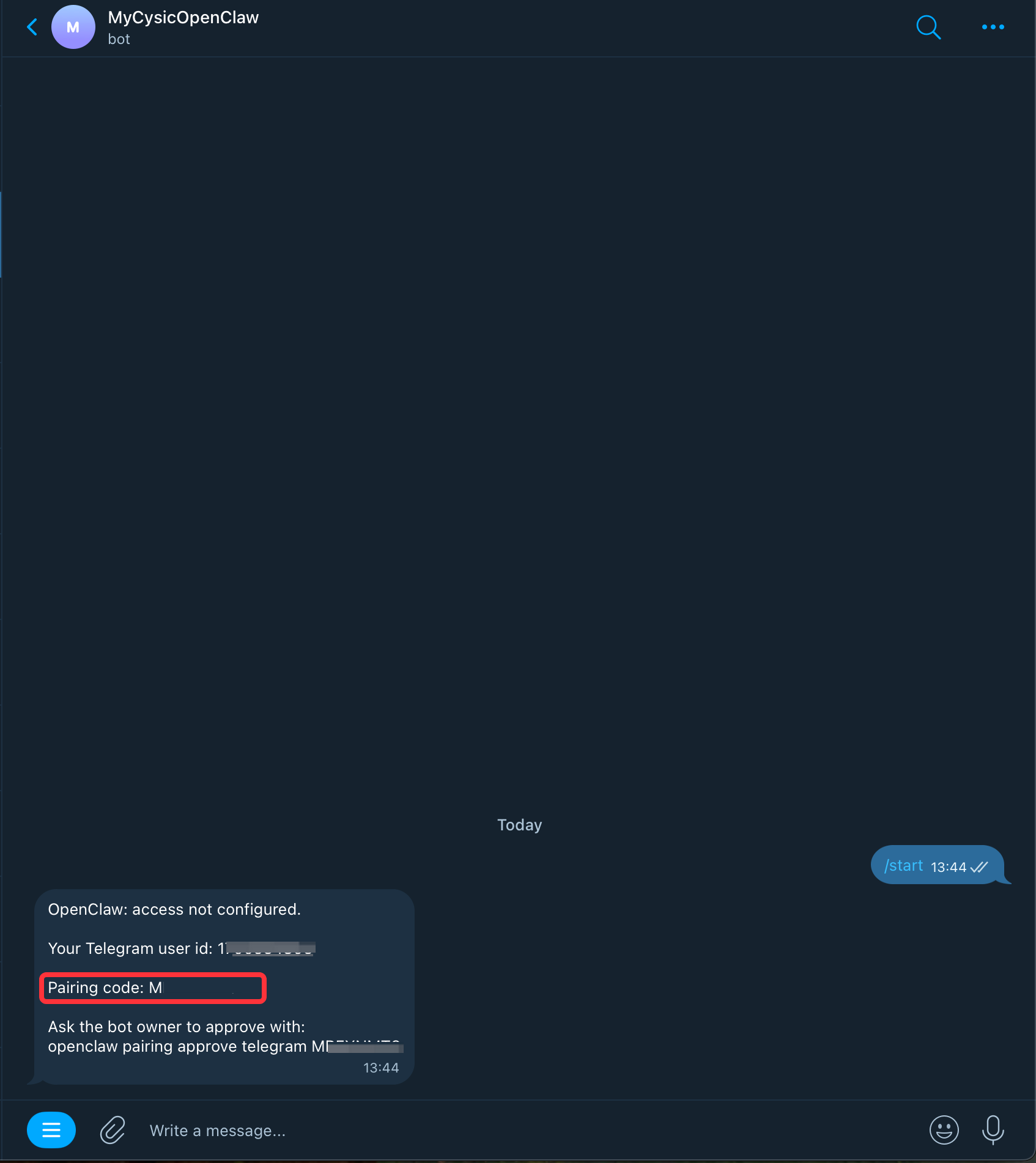 Get the pairing code